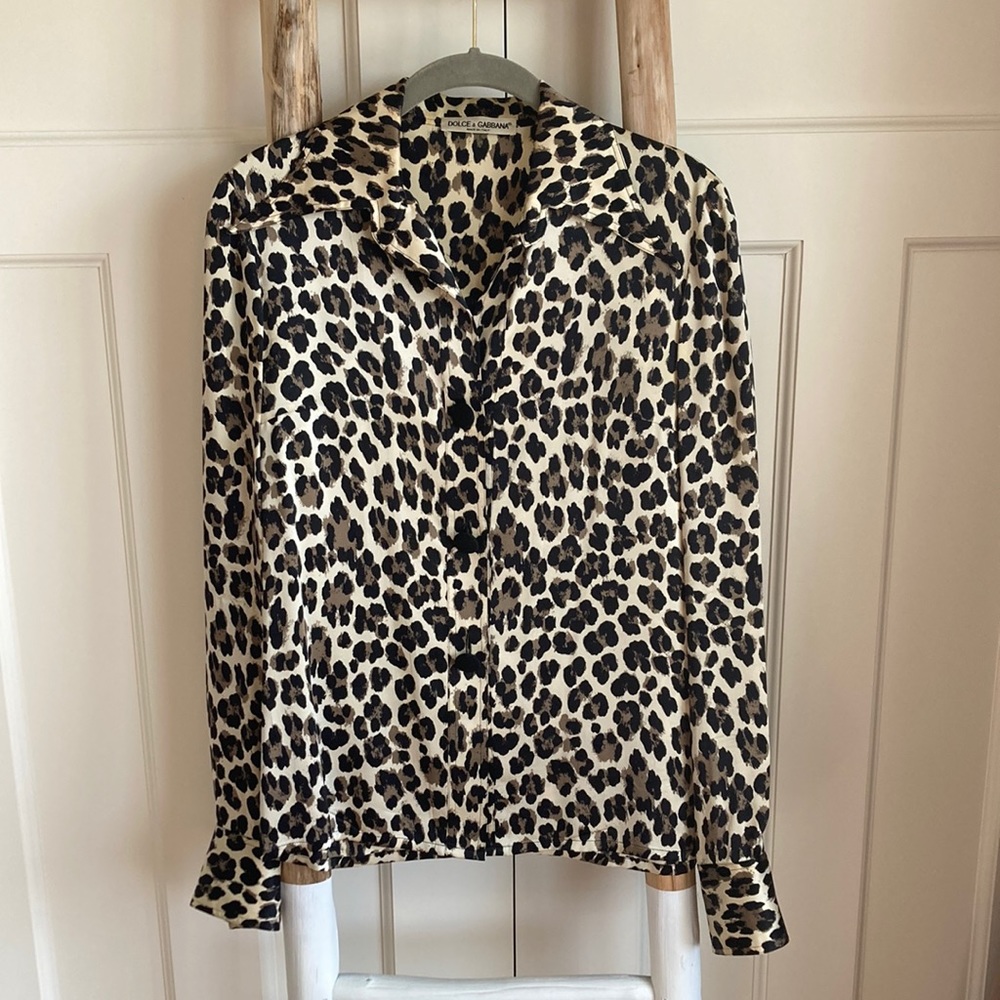 Dolce & Gabbana Silk Leopard Blouse